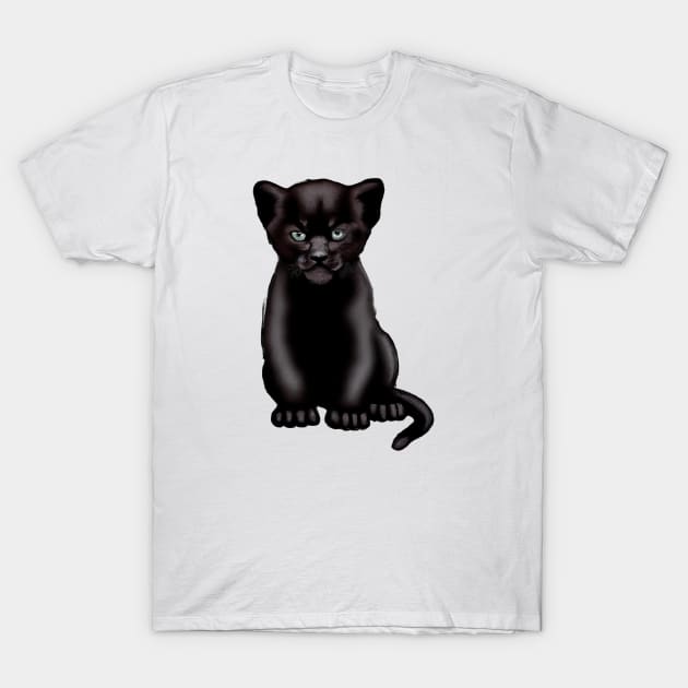 Cute Black Panther Drawing T-Shirt by Play Zoo